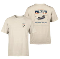 Thumbnail for Boeing CH-47D design on beige t-shirt, double-side print