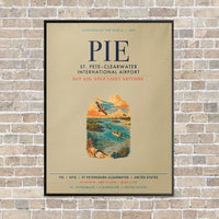 Thumbnail for St. Pete–Clearwater International Airport PIE vertical canvas print - framed - beige background