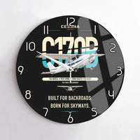 Thumbnail for Cessna 170B design on black no frame wall clock