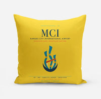 Thumbnail for Kansas City International Airport (MCI) design on yellow pillow