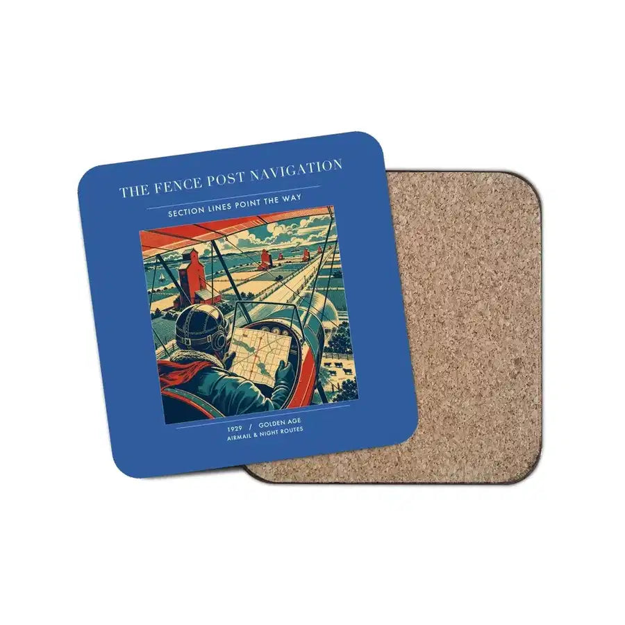 The Fence Post Navigation - Designed Coasters design on blue 1-piece