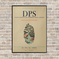 Thumbnail for I Gusti Ngurah Rai International Airport Bali DPS vertical canvas print - framed - beige background