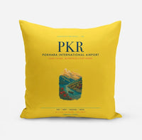 Thumbnail for Pokhara International Airport (PKR) design on yellow pillow