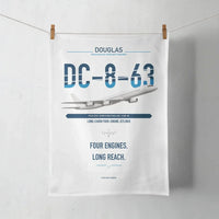 Thumbnail for Douglas DC-8-63 design on white towel