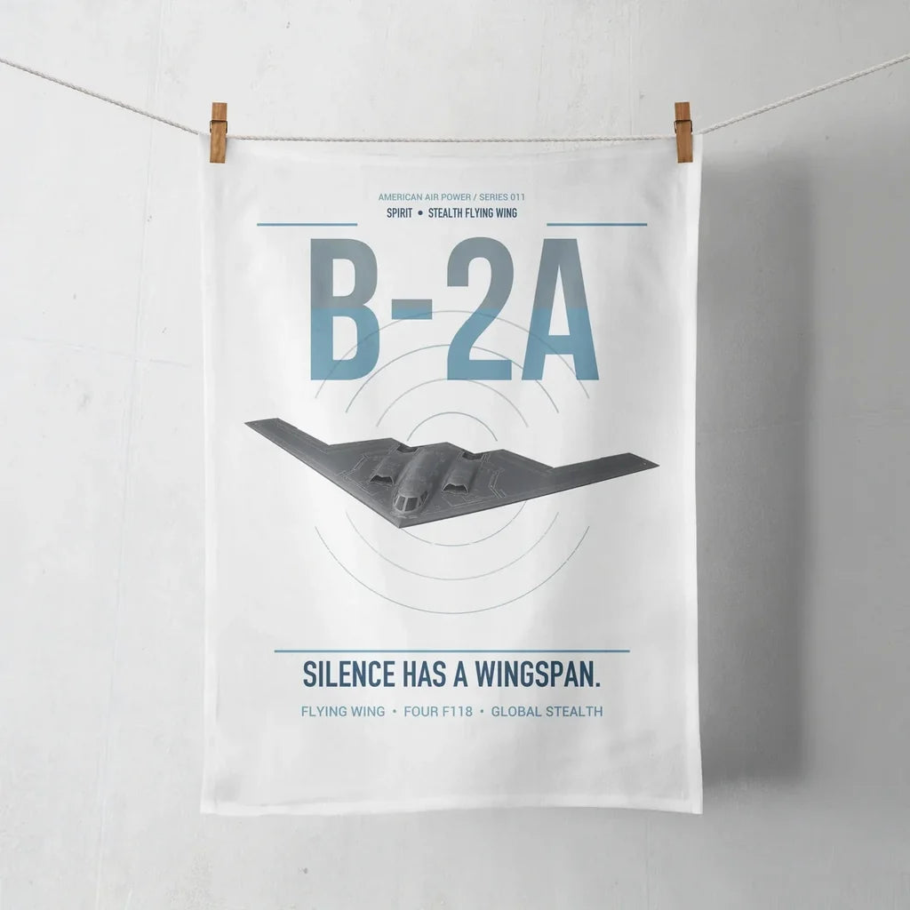 B-2A Spirit design on white towel