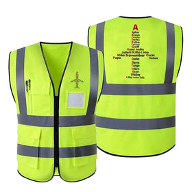 Airplane Shape Aviation Alphabet Reflective Vests