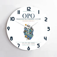 Thumbnail for Porto Francisco Sá Carneiro Airport (OPO) design on white no frame wall clock