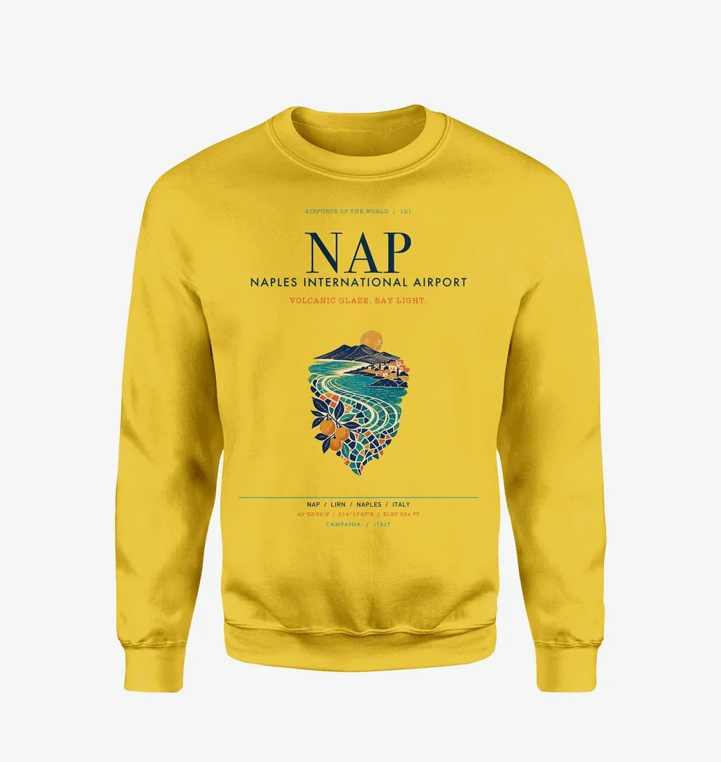 Naples International Airport (NAP) design on yellow sweatshirt