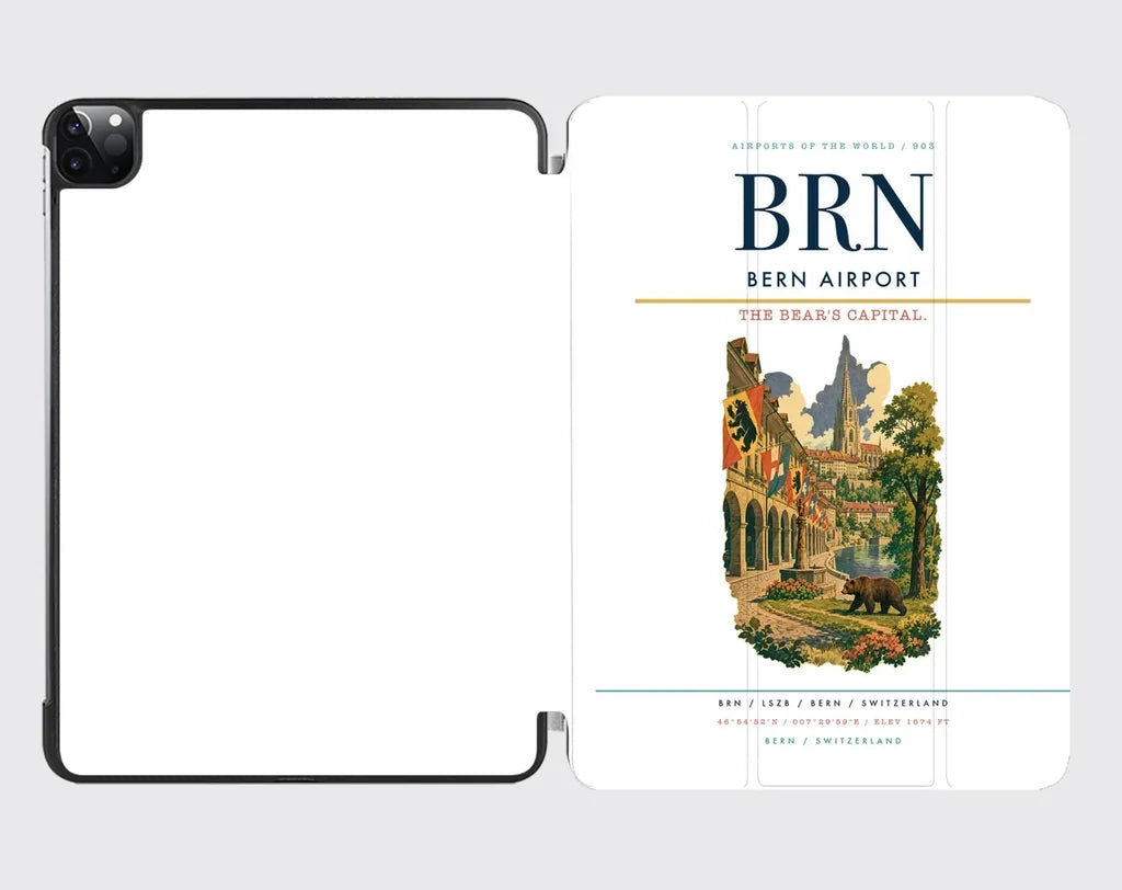 Bern Airport (BRN) design on white ipad tablet case