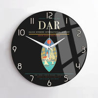 Thumbnail for Julius Nyerere International Airport (DAR) design on black no frame wall clock
