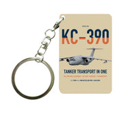 Thumbnail for Embraer KC-390 Millennium design on beige designed key chain, double-side print