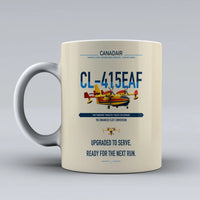 Thumbnail for Canadair CL-415EAF design on beige ceramic mug, double-side print