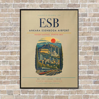 Thumbnail for Ankara Esenboga Airport ESB - Canvas Framed - Beige