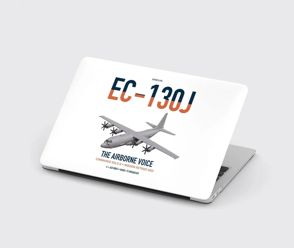 EC-130J Commando Solo III design on white MacBook case