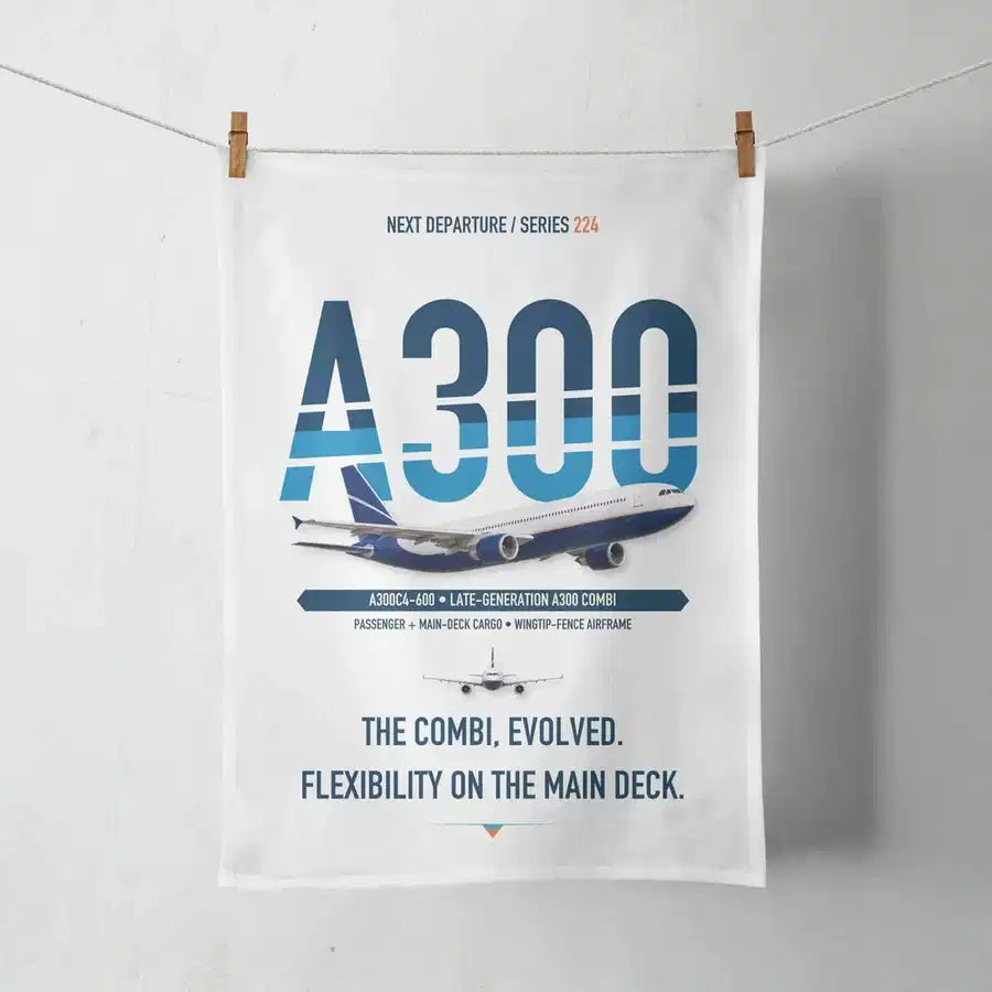 Airbus A300C4-600 design on white towel