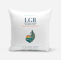 Thumbnail for Long Beach Airport (Daugherty Field) (LGB) design on white pillow