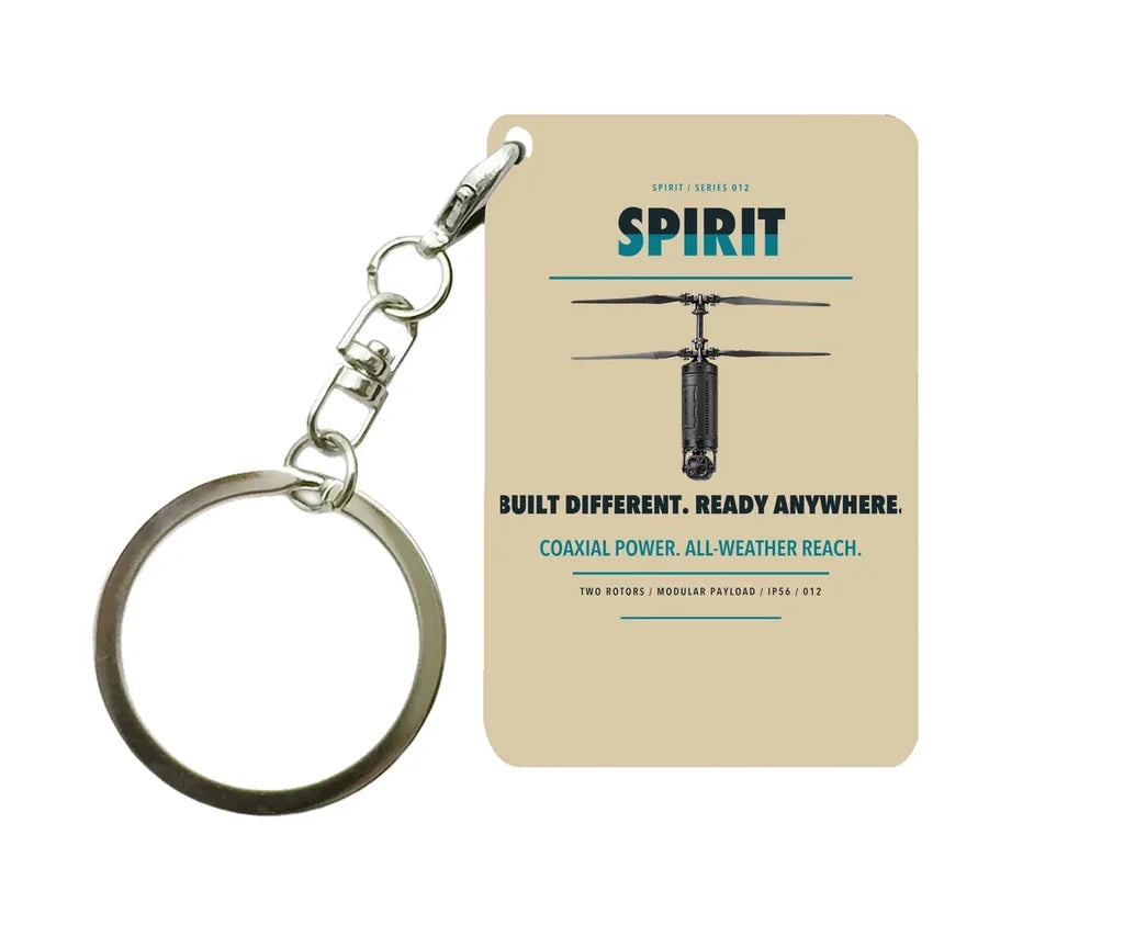Ascent AeroSystems Spirit Key Chain design on beige key chain