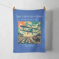 Thumbnail for VINTAGE G4027 - The Crop Dusters - Designed Towels design on blue
