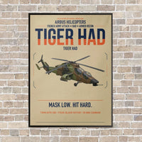 Thumbnail for Airbus Helicopters Tiger HAD vertical canvas print - framed - beige background