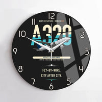 Thumbnail for Airbus A320 design on black no frame wall clock