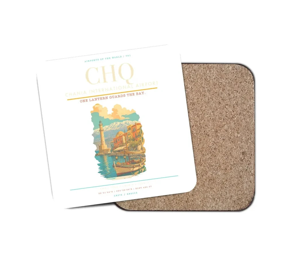 Chania International Airport CHQ Coaster 1-Piece - White