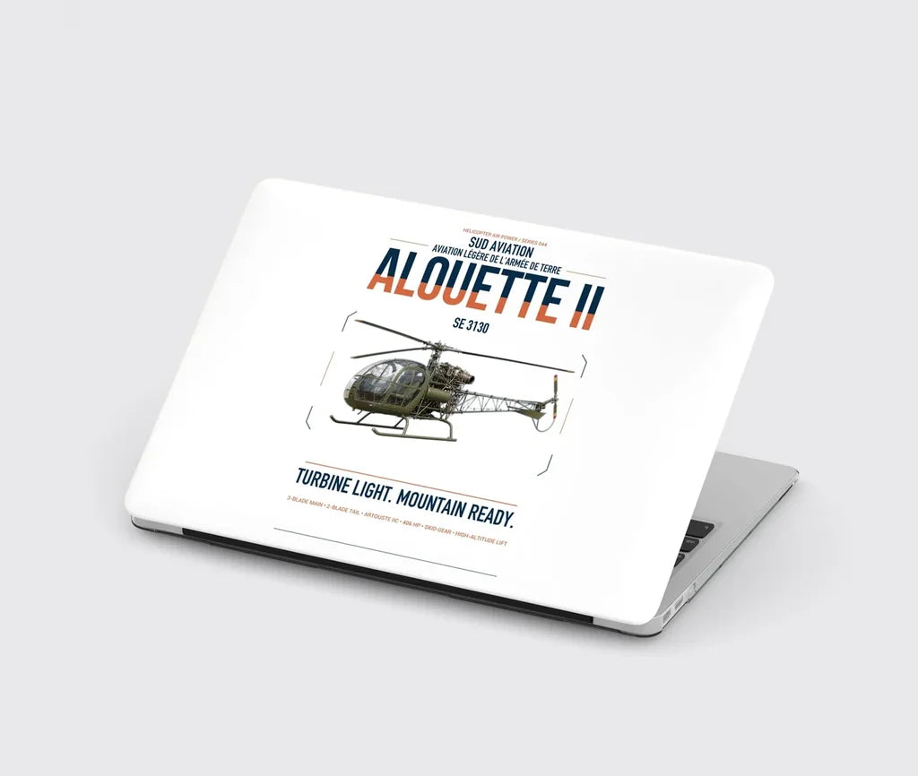 Sud Aviation SE 3130 Alouette II design on white MacBook case