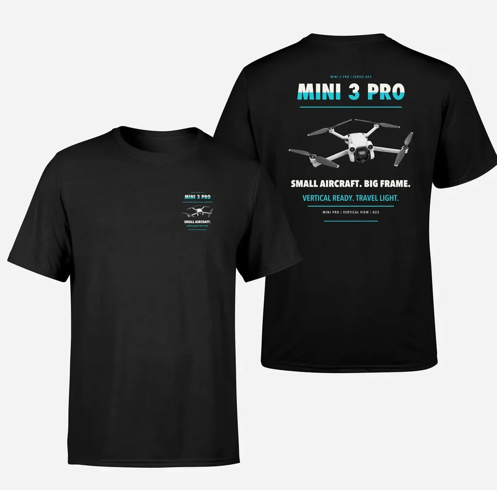 DJI Mini 3 Pro design on black t shirt