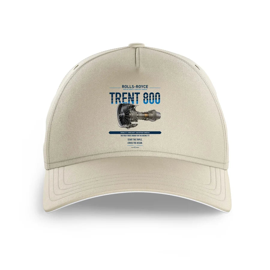 TRENT 800 design on beige printed hat