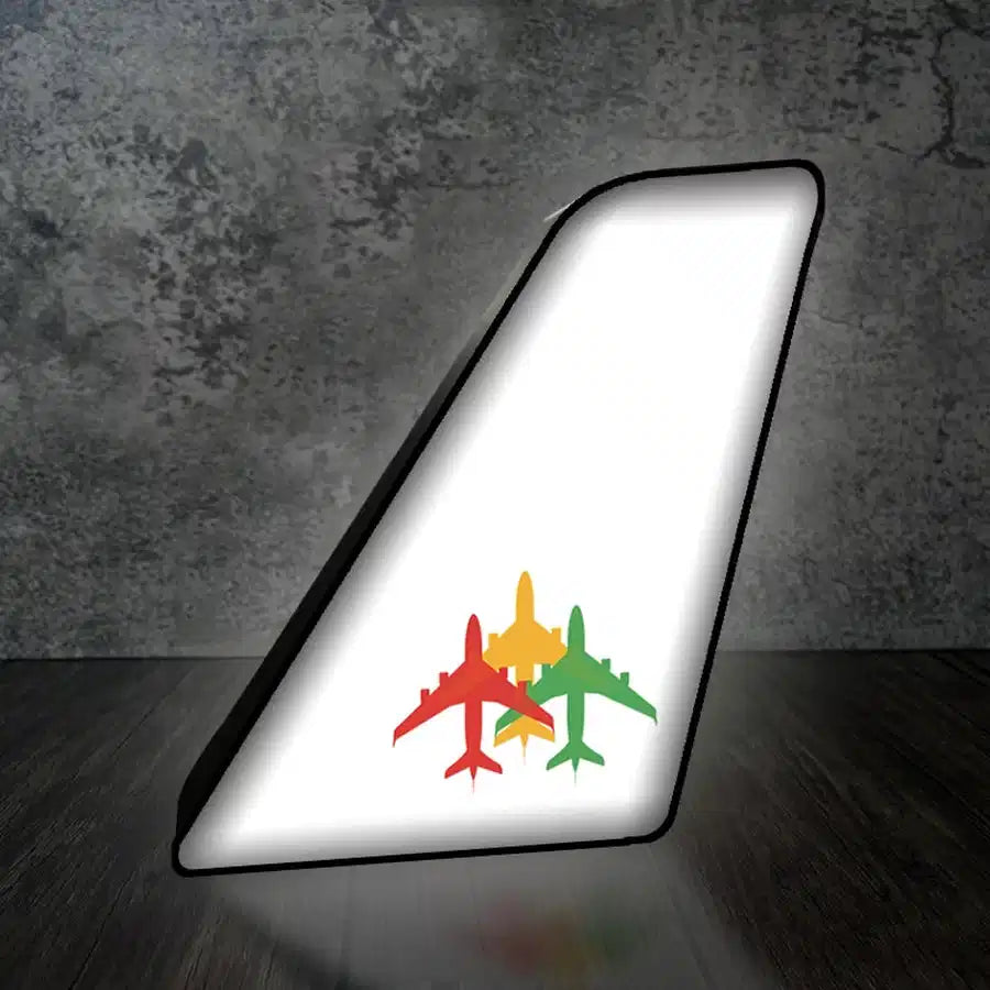 Colourful 3 Airplanes 3D Lamp - view 2