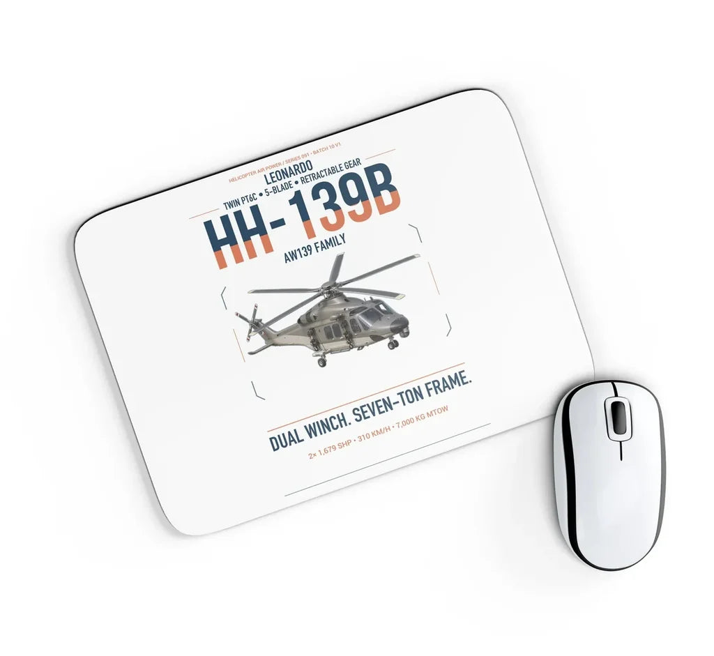 Leonardo HH-139B design on white rectangle mouse pad