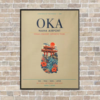 Thumbnail for Naha Airport OKA vertical canvas print - framed - beige background