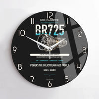 Thumbnail for BR725 design on black no frame wall clock