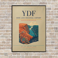 Thumbnail for Deer Lake Regional Airport YDF vertical canvas print - framed - beige background