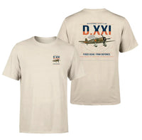Thumbnail for Fokker D.XXI — Dutch LVA aircraft 221 design on beige t-shirt, double-side print
