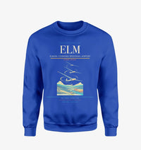 Thumbnail for Elmira Corning Regional Airport (ELM) design on blue sweatshirt