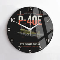 Thumbnail for P-40E Warhawk design on black no frame wall clock