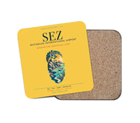 Thumbnail for Seychelles International Airport (SEZ) design on yellow 1 piece coaster