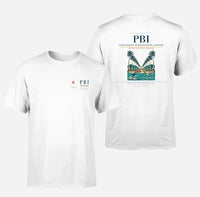 Thumbnail for Palm Beach International Airport (PBI) design printed on white double-side t-shirt