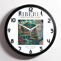 Thumbnail for LIBERIA - Poster - Wall Clock Framed - White