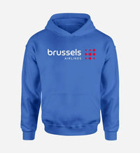 Thumbnail for Brussels Airlines logo printed on blue hoodie