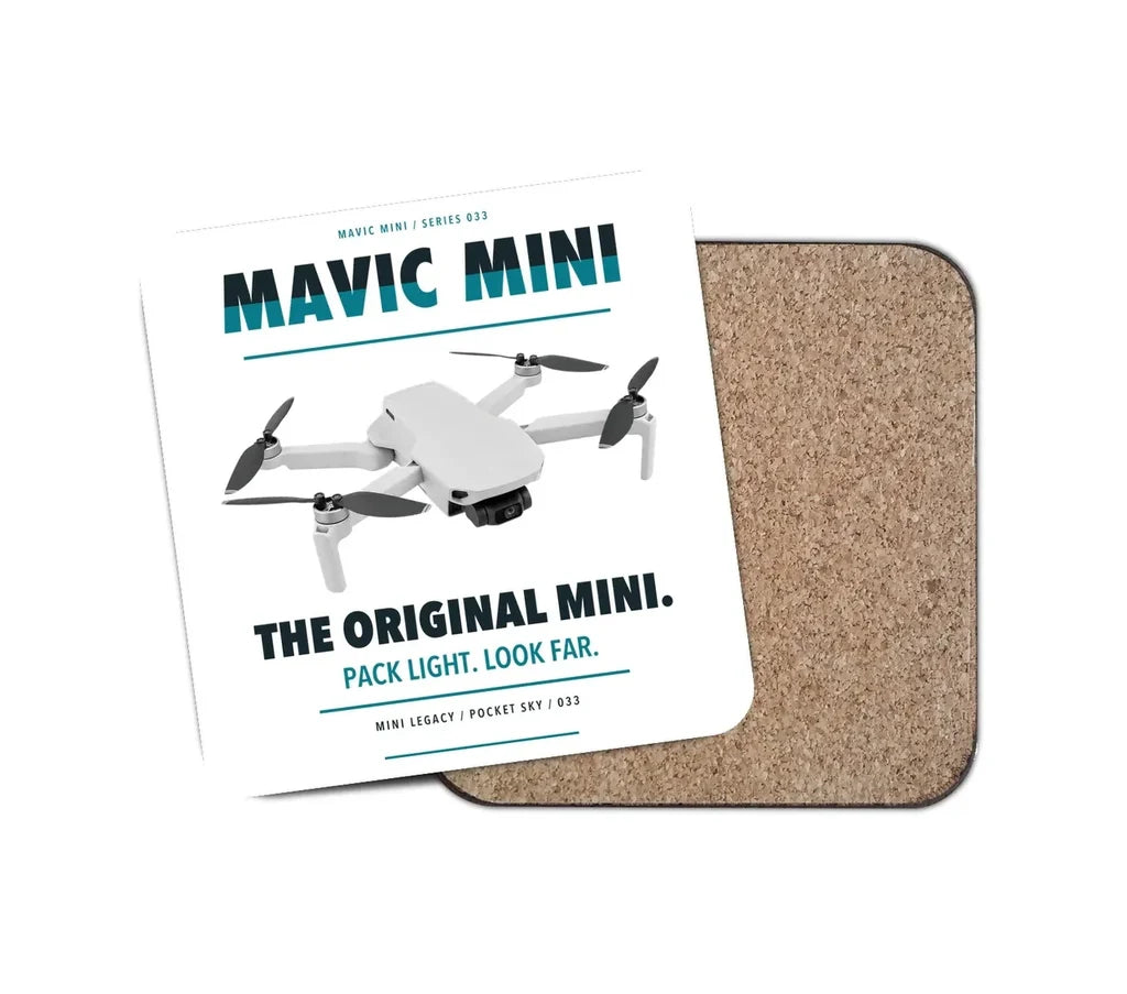 DJI Mavic Mini design on white 1 piece coaster