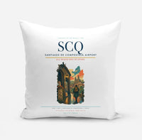Thumbnail for Santiago de Compostela Airport (SCQ) design on white pillow