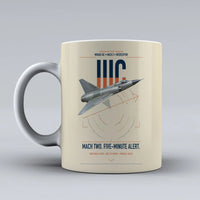 Thumbnail for Dassault Mirage IIIC design on beige ceramic mug, double-side print