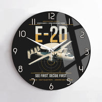 Thumbnail for E-2D Advanced Hawkeye design on black no frame wall clock