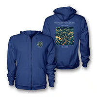 Thumbnail for VINTAGE G4133 - The Night Freight Jets - Premium Zipped Hoodie design on blue