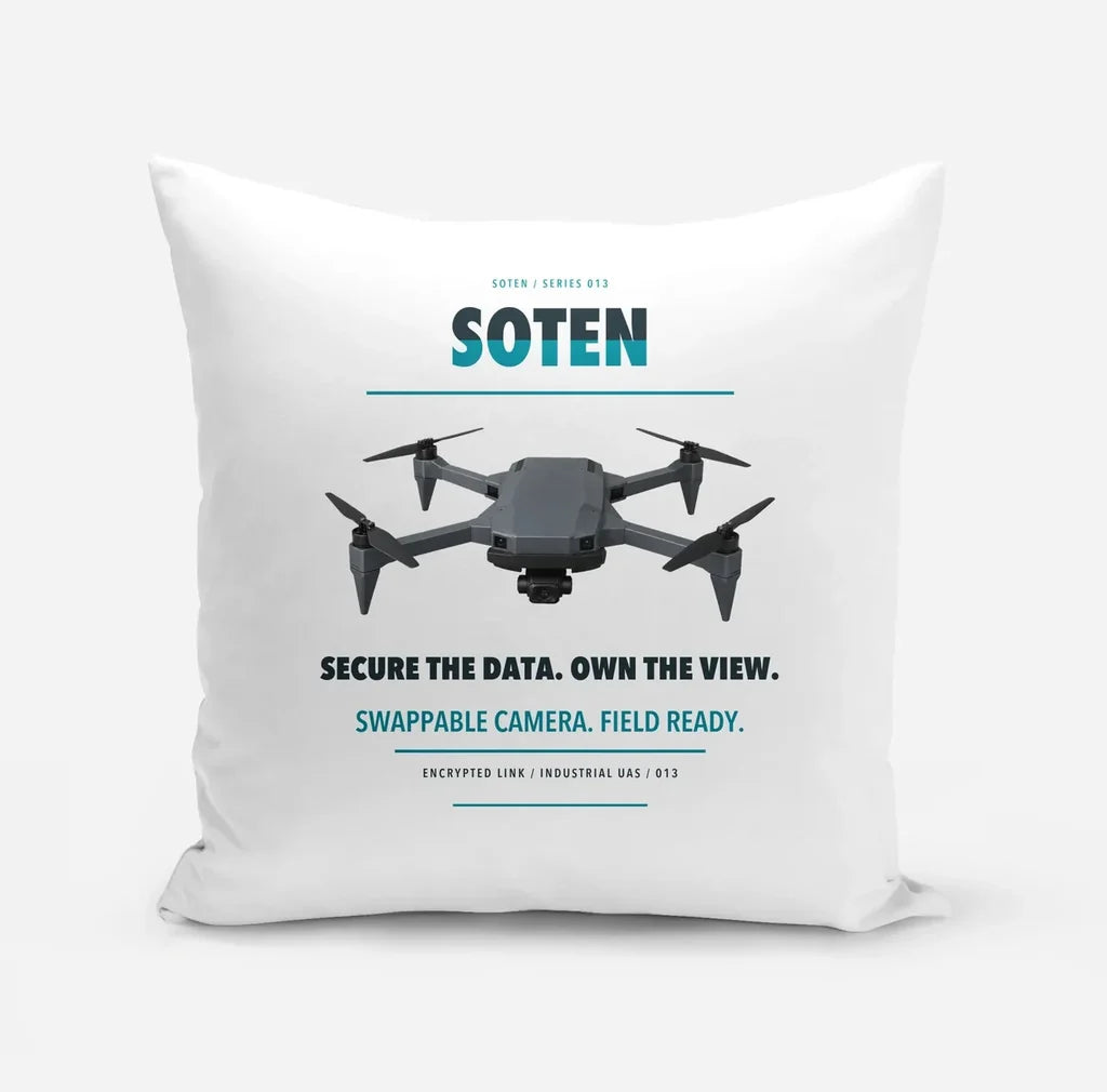 ACSL SOTEN design on white pillow