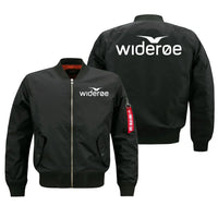 Thumbnail for Wideroe Airlines aviation design embroidered on black bomber jacket