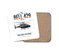 Thumbnail for Bell 429 design on white 1 piece coaster