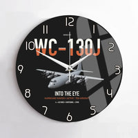 Thumbnail for WC-130J Hurricane Hunter design on black no frame wall clock
