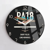 Thumbnail for Piper PA-18 Super Cub design on black no frame wall clock
